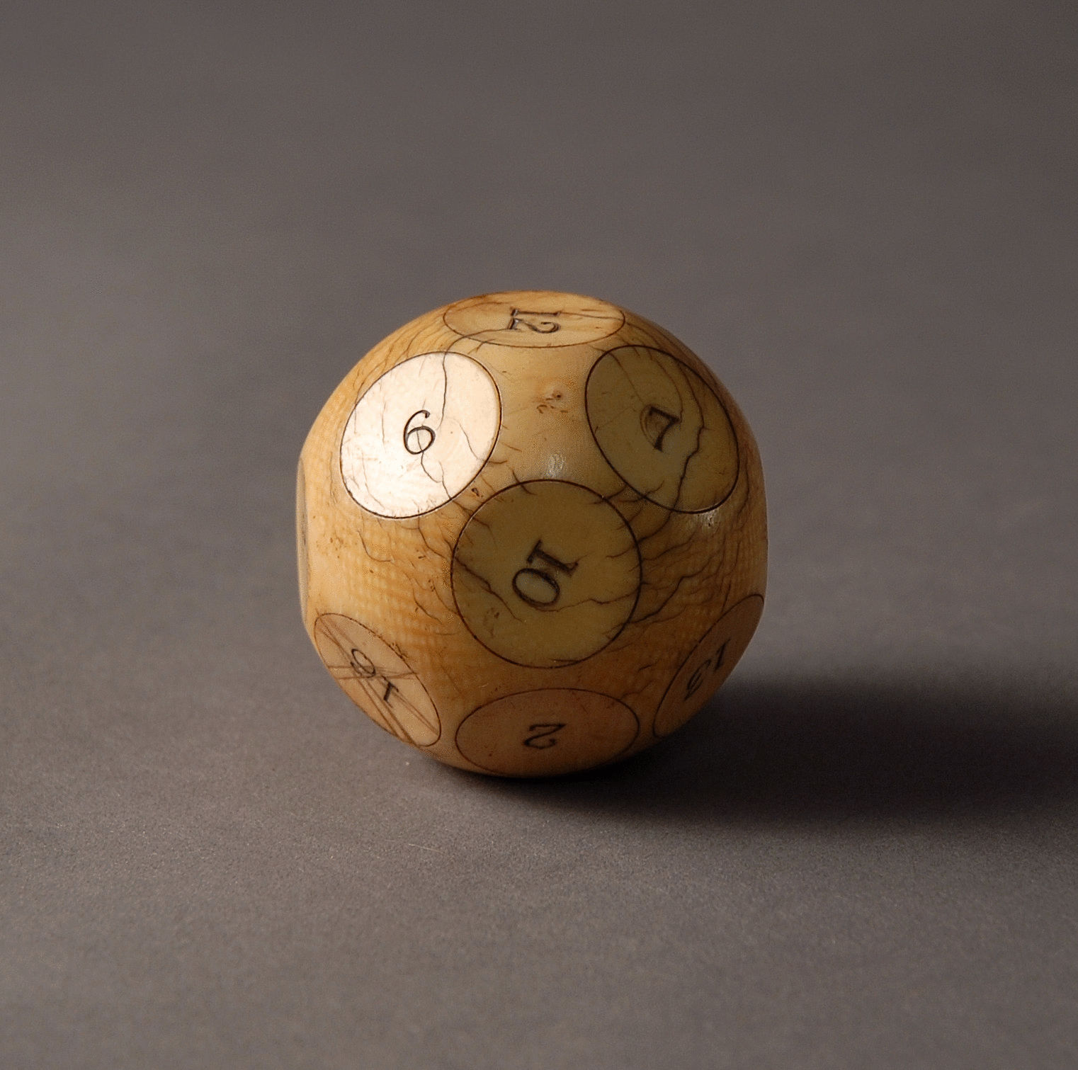 A Rare English Ivory Gambling Ball